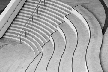 Stairway of modern architecture. Building abstract background