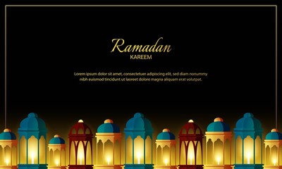 Ramadan Kareem Background for greeting card or web background. Vector Illustration.