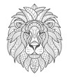 Lion. Coloring for adults. Antistress. Hand drawn doodle zentangle lion illustration
