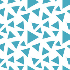 Seamless endless infinity pattern of geometric blue triangle shapes. Drawing for wrapping paper, fabric, wallpaper.