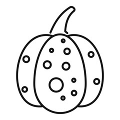 Sticker - Jack pumpkin icon. Outline jack pumpkin vector icon for web design isolated on white background