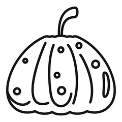 Sticker - Dark pumpkin icon. Outline dark pumpkin vector icon for web design isolated on white background