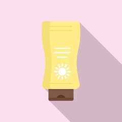 Sticker - Sunscreen bottle icon. Flat illustration of sunscreen bottle vector icon for web design