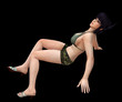 © Radhavar - sexy fitness woman seductive laying pose in bikini