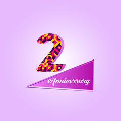 2 years anniversary celebration logo vector template design