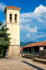 Wall Mural - Incredible bright seascape. View from a high point of the city on the mountains and the sea. Herceg Novi