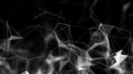 abstract background lines and dots white on a black background technological network background