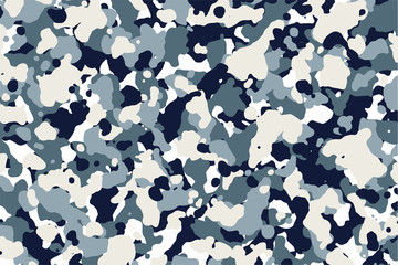 Wall Mural - Blue and white Camouflage. Camo background, military pattern, army and sport clothing, urban fashion. Vector Format. 2:3 aspect ratio.