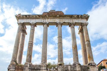 Temple of Saturn (in italian Tempio di Saturno) Rome Italy