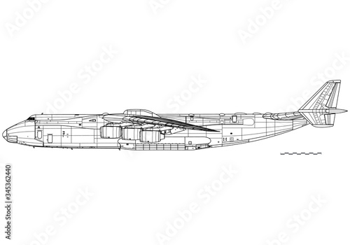 Antonov An 225 Mriya Cossack Vector Drawing Of Strategic Airlift Cargo Aircraft Side View Image For Illustration And Infographics Stock Vector Adobe Stock