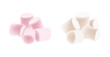 Marshmallow set. Heap of tasty white and pink marshmallows isolated on white background. Marshmallow candy background.