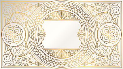 Wall Mural - Golden ornate decorative vintage design