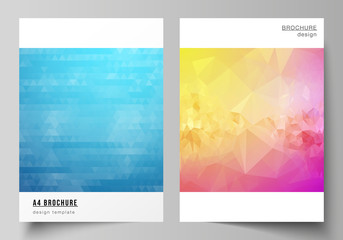 Wall Mural - the vector layout of a4 format modern cover mockups design templates for brochure, magazine, flyer, 