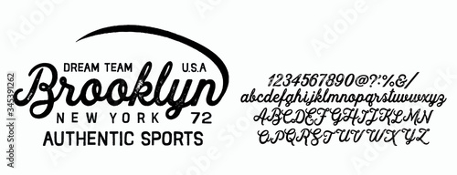 Cuadros en Lienzo Vector illustration on the theme of denim, raw and jeans in New York City