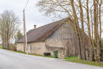 old farm style building estonia europe