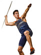 © snaptitude - young man athletics Javelin athlete isolated white background