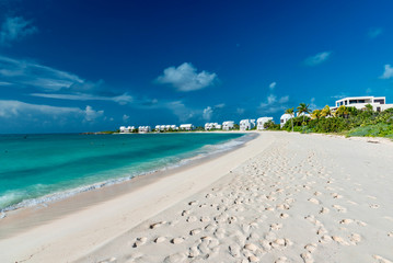 tropical panorama island of Anguilla Caribbean sea