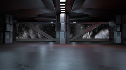 Wall Mural - Space environment, ready for comp of your characters.3D rendering