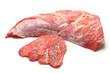carne de ternera, colita de cuadril sobre fondo blanco.