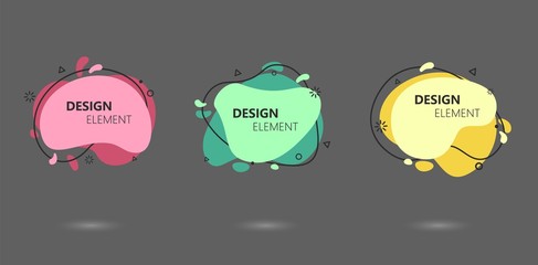 Wall Mural - Abstract modern graphic elements set. Graphic design trend in pastel palette.