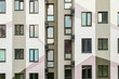 © nskyr2 - Detail facade with windows. Simple high-rise residential typical building.