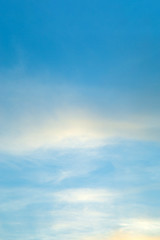 Wall Mural - Vertical image white clouds in blue sky in summer day.