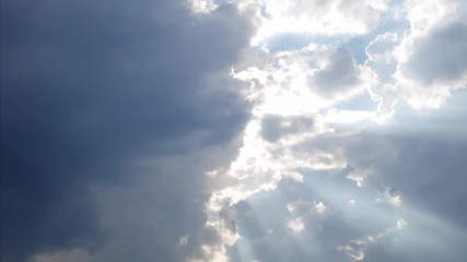 Wall Mural - 4k Time lapse video sky with moving fluffy clouds