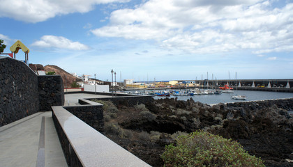 Marina in the port of Puerto de la Estaca. El Hierro. Canary Islands.