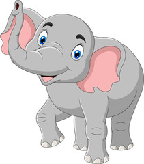 Cartoon elephant isolated on white background