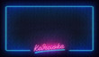 Karaoke neon. Template with glowing border and Karaoke lettering