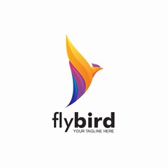Wall Mural - Bird logo colorful with illustration