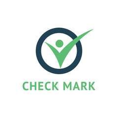 Wall Mural - Green Check mark on white background in trandy flat style. Stock vector illustration EPS 10