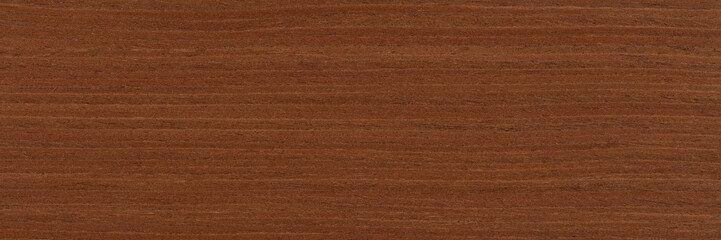 Superlative nut veneer background in stylish brown tone. Natural wood texture, pattern of a long veneer sheet, plank.