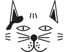 Black White Cat Head Background