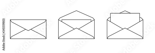 Fotografía Set of vector envelope icons isolated on white background