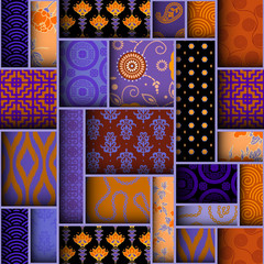 Aufkleber - Paper cut shapes design. Seamless vector pattern.