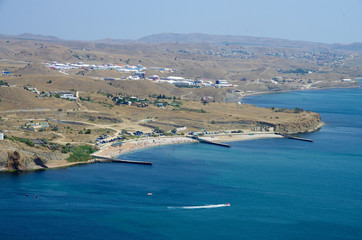 Sea view from the top of Cape Alchak in Crimea