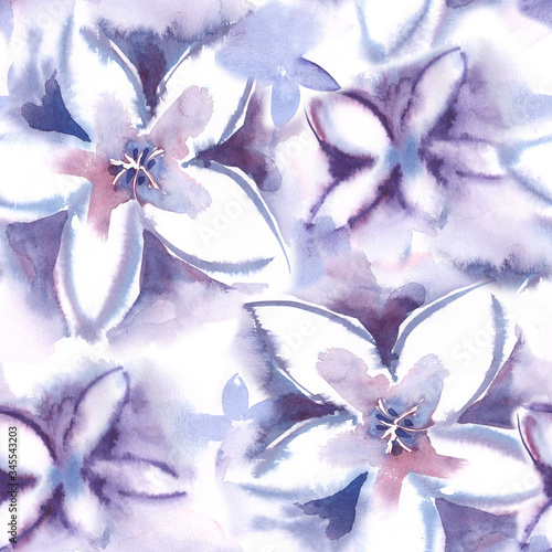 Floral Seamless Pattern. Watercolor Background.