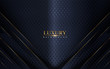 Abstract luxury navy background design with golden lines.