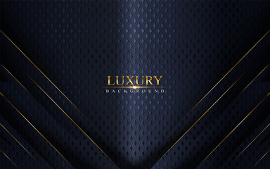 Wall Mural - abstract luxury navy background design with golden lines.