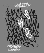 Marker Graffiti Font Handwritten Typography Vector Illustration