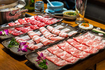 Meat platters for hotpot cooking