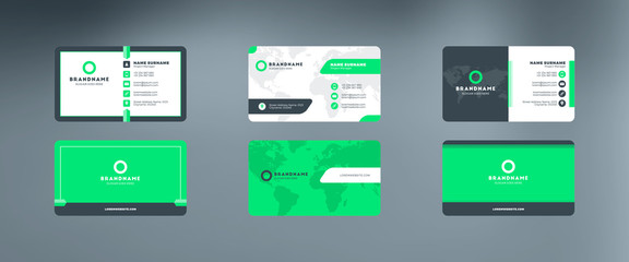 Set of modern business cards. Vector illustration. Stationery design