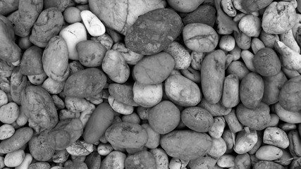 Wall Mural - black and white pebbles stone background