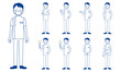© makiaki - Healthcare worker (physiotherapist) character set in 9 poses isolated vector illustartion
