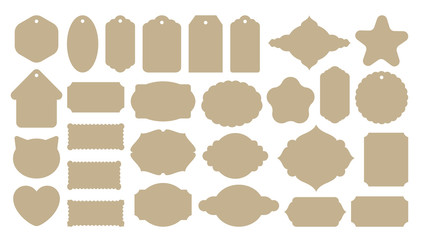 vintage labels shape templates. craft paper cutout. die-cut knives forms. pastry cookies pattern. gi