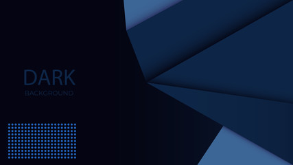 Wall Mural - vector graphic design Dark Black Blue modern abstract background wallpaper for business, company, office, corporate, web, presentation, publication, advertising with side blank space EPS 10