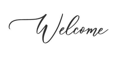 Wall Mural - Welcome - calligraphic inscription with smooth lines.