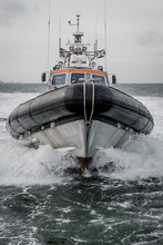 The Royal Netherlands Sea Rescue Institution (Dutch: Koninklijke Nederlandse Redding Maatschappij, Abbreviated: KNRM) Near The Coast Of Scheveningen, The Netherlands.