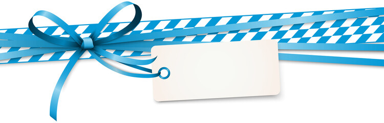 Wall Mural - Oktoberfest blue ribbon bow with hang tag